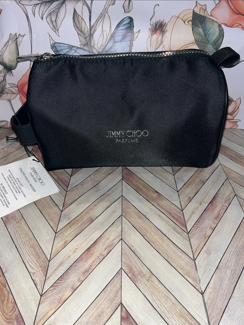 Jimmy Choo perfume toiletries travel bag with handle NWT